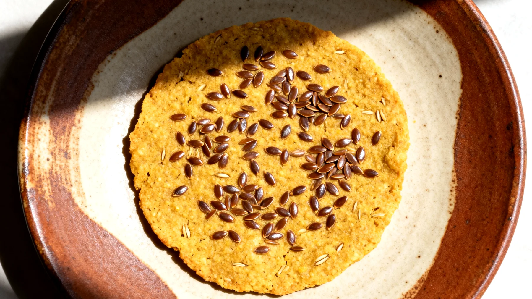 Kichererbsen-Pfannkuchen mit Leinsamen (Socca-Variante)"