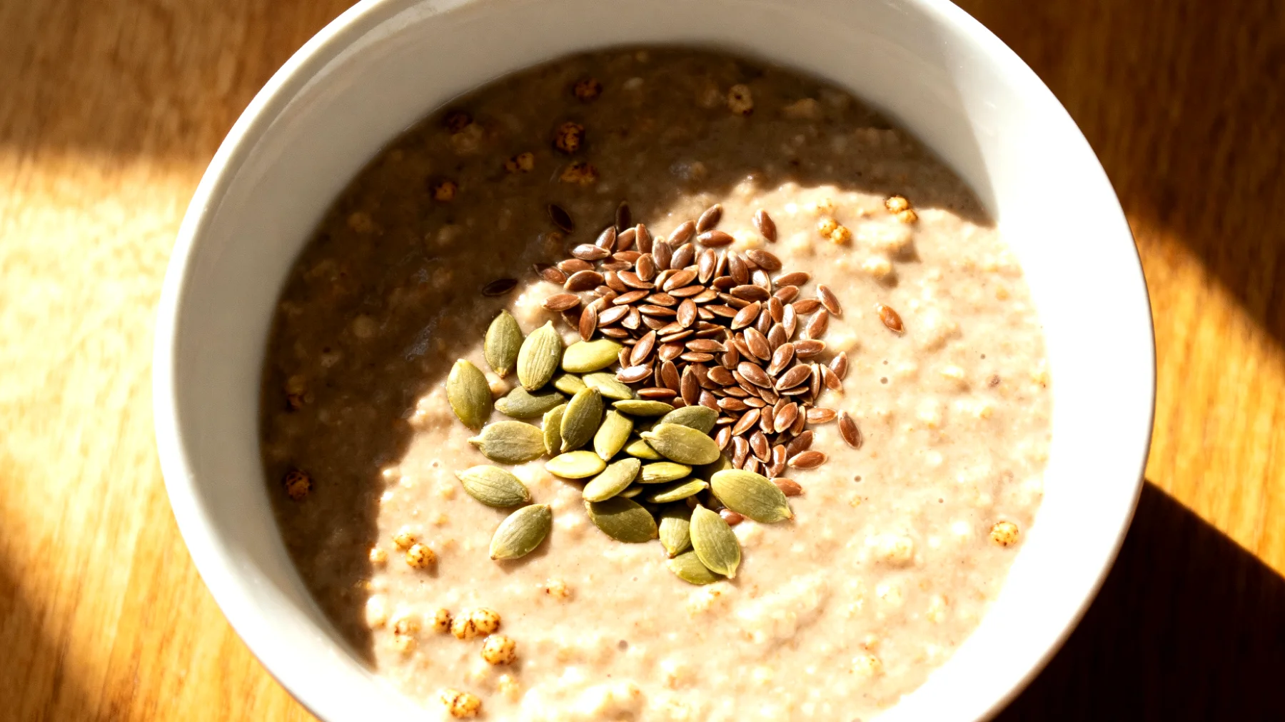 Tigernuss-Porridge mit Leinsamen und Hanfsamen"