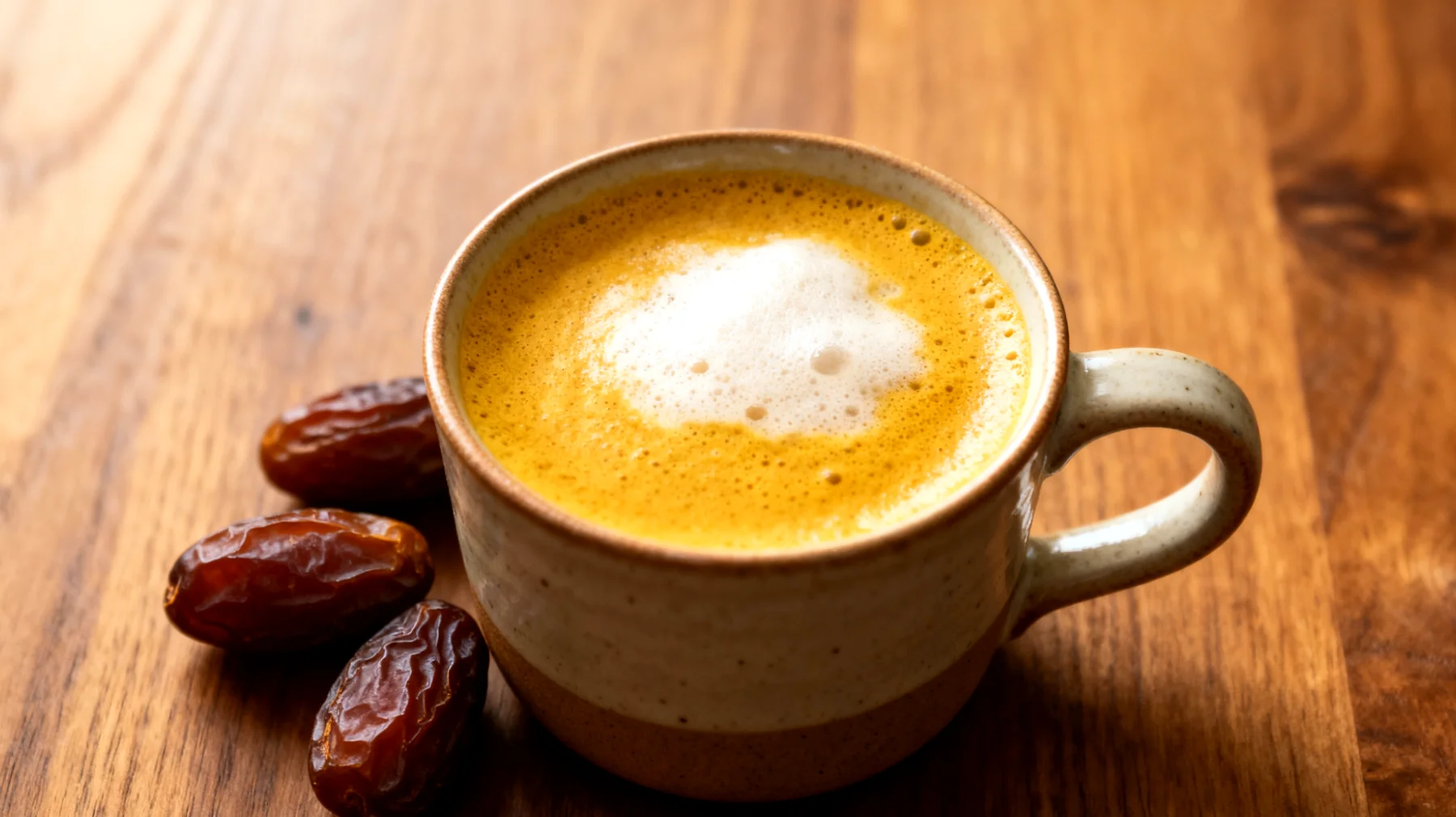 Ashwagandha-Latte mit Mandelmilch, Kurkuma und Datteln"