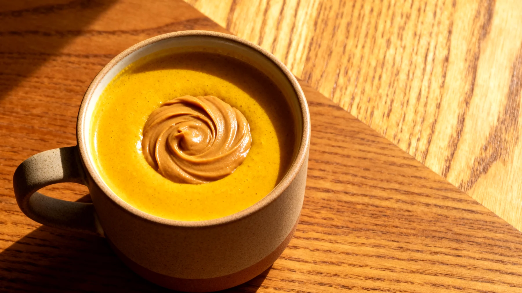 Goldene Milch mit Ashwagandha und Mandelmus (Schlaftrunk)"