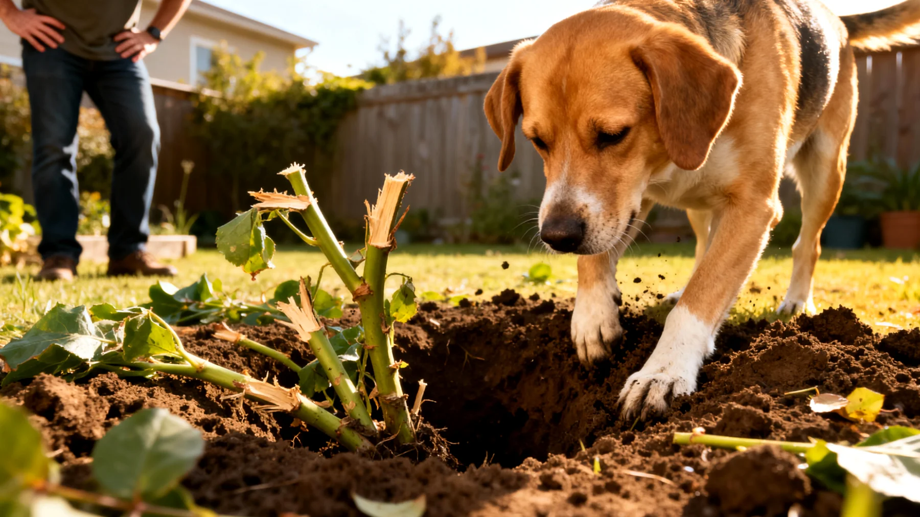 Hunde zeigen im Garten häufig unerwünschtes Verhalten wie exzessives Graben, Bellen oder Zerstörung von Pflanzen, was auf Langeweile, mangelnde Auslastung oder fehlende Trainingsansätze zurückzuführen ist"
