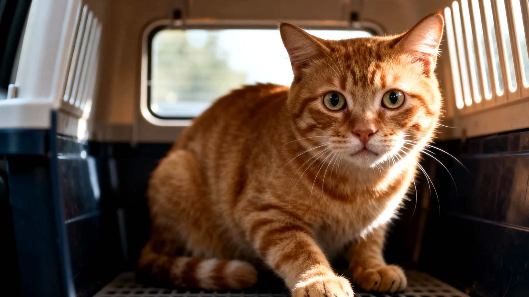 Katzen zeigen während Reisen häufig Stress, Angst und Verhaltensprobleme wie Miauen, Unruhe oder Unsauberkeit, da sie territorial und routinegebunden sind und Ortswechsel als bedrohlich empfinden"