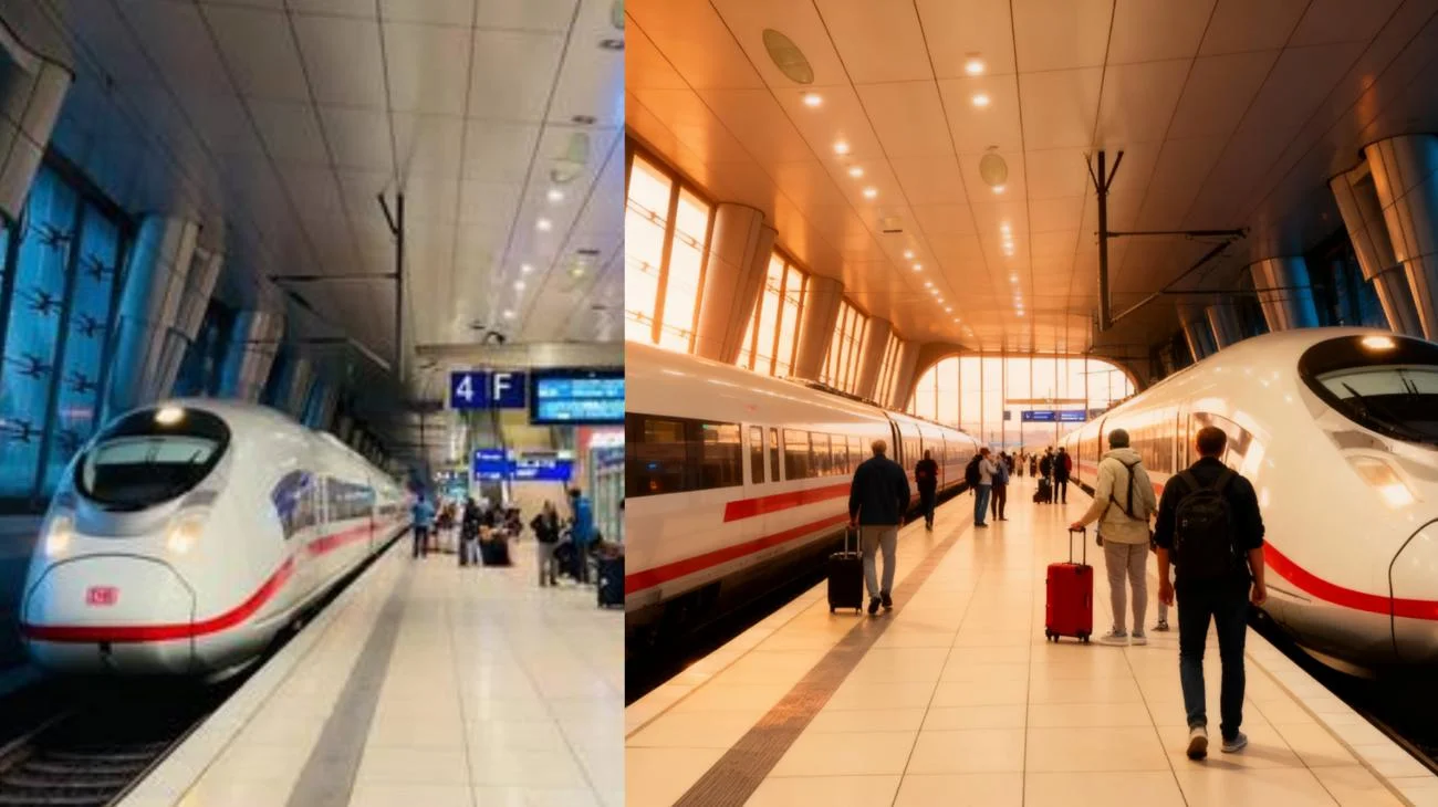 Mit dem ICE durch Frankfurt fahren 🇩🇪🚄 #ICETrain #DeutscheBahn #Frankfurt #FrankfurtGermany #germanytravel"